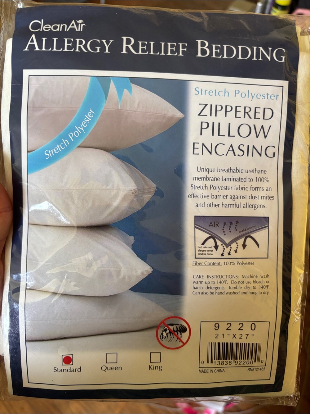 White Zippered Pillow Encasings – Allergy Relief